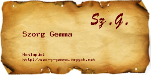 Szorg Gemma névjegykártya